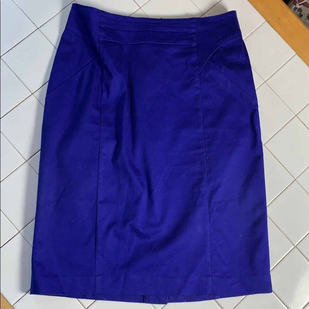Bright blue pencil skirt